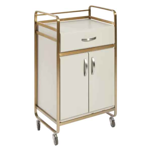 The Nyomi Beauty Trolley - Ivory & Gold