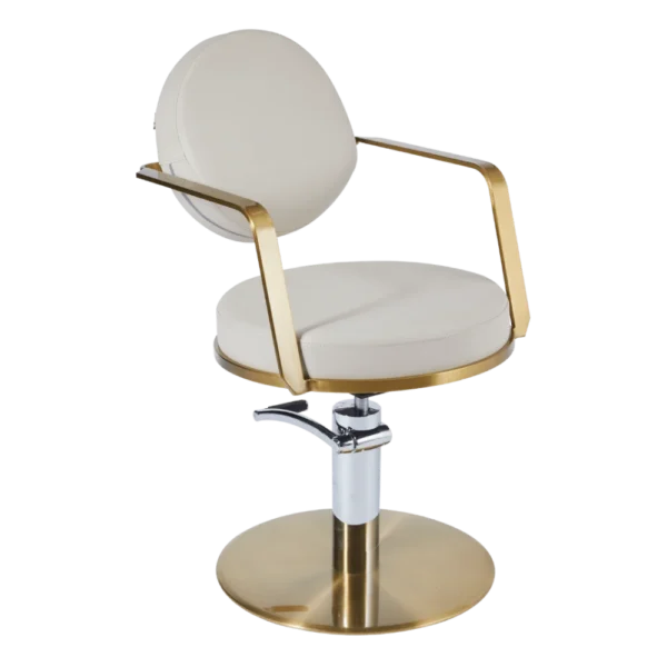 The Poppi Salon Styling Chair - Ivory & Gold