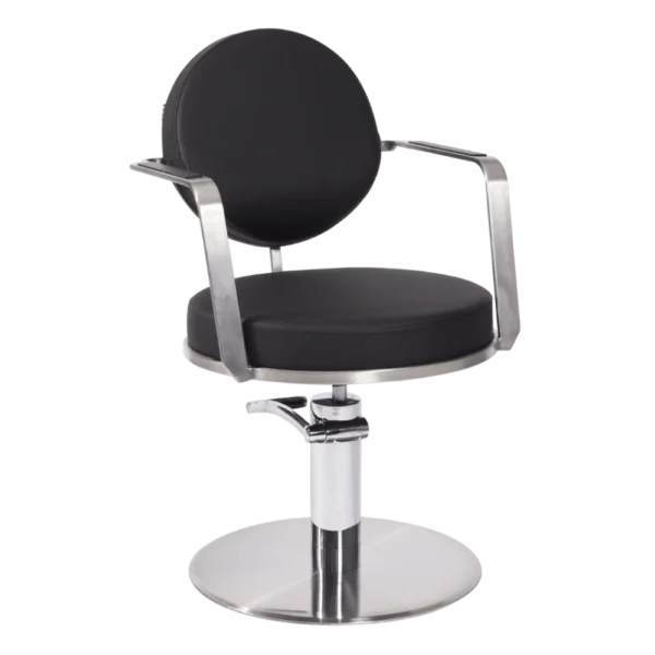The Poppi Salon Styling Chair - Black & Silver
