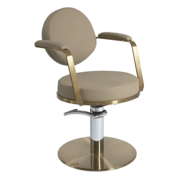 The Poppi Salon Styling Chair - Caramel & Gold