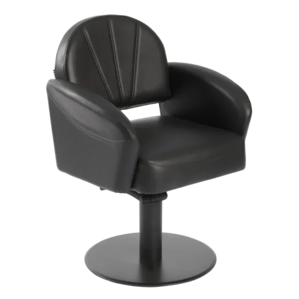 The Rubi Salon Styling Chair with Stitching - Midnight Black