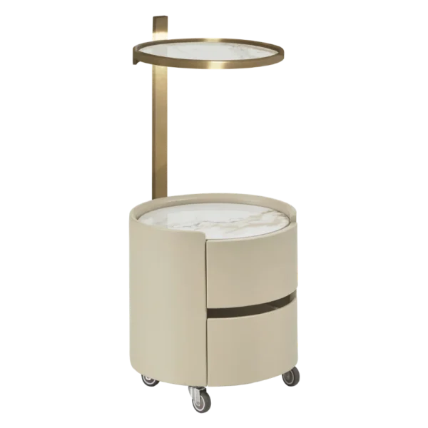 The Salli Beauty Trolley - Ivory & Gold