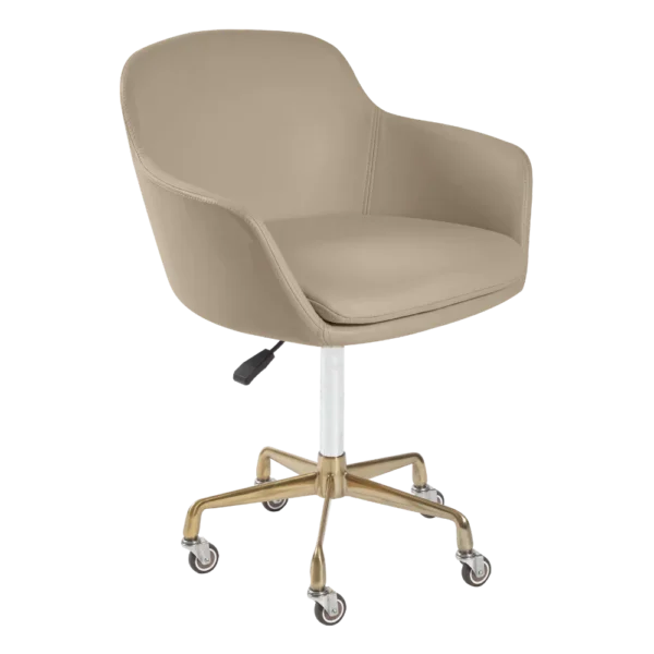 The Sammi Salon Nail Tech Stool - Caramel & Gold
