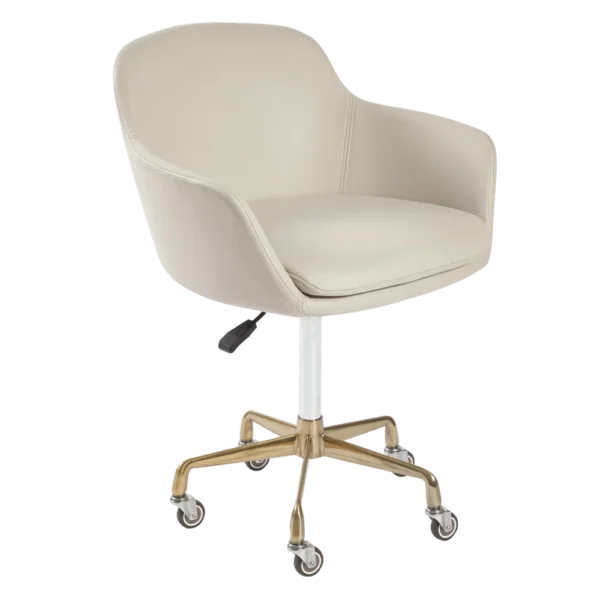 The Sammi Salon Nail Tech Stool - Ivory & Gold