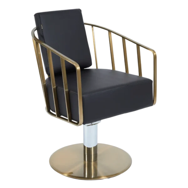 The Willow Salon Styling Chair - Black & Gold