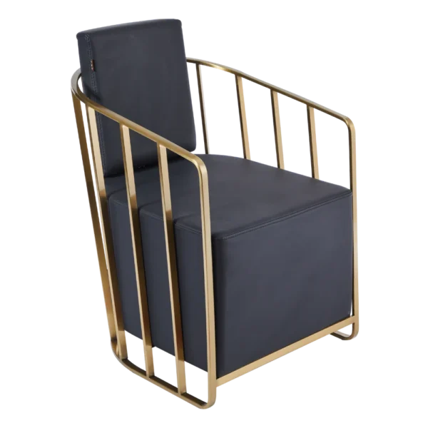The Willow Salon Waiting Seat - Black & Gold