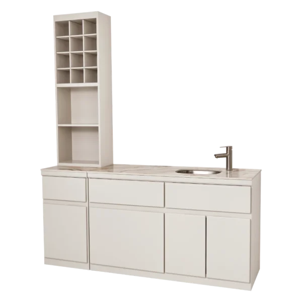 The Windsor Colour Bar - Ivory with White Gold Natural Stone Top