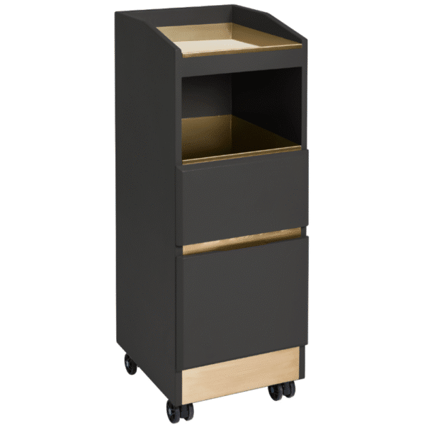 The Cubic Salon Trolley - Charcoal Black & Gold by SEC
