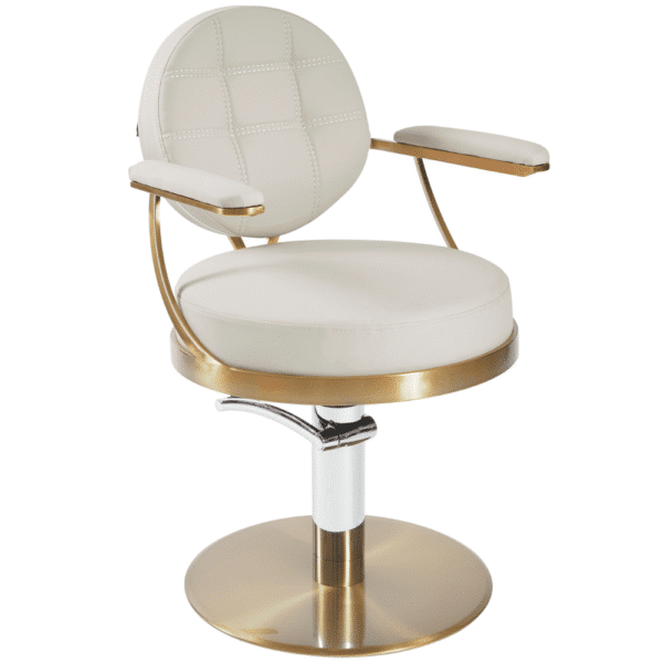 The Tulip Salon Styling Chair - Ivory & Gold by SEC