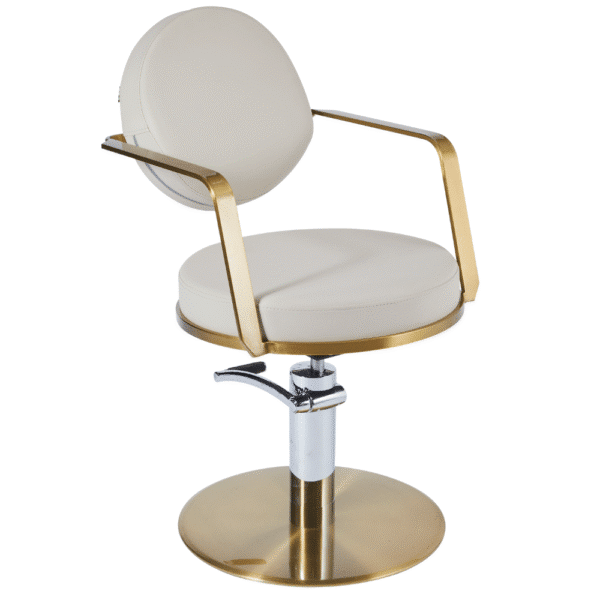 The Poppi Salon Styling Chair - Ivory & Gold by SEC