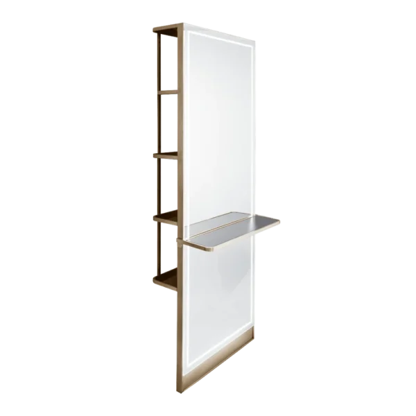 The Madrid Styling Unit with Storage and Shelf - Gold