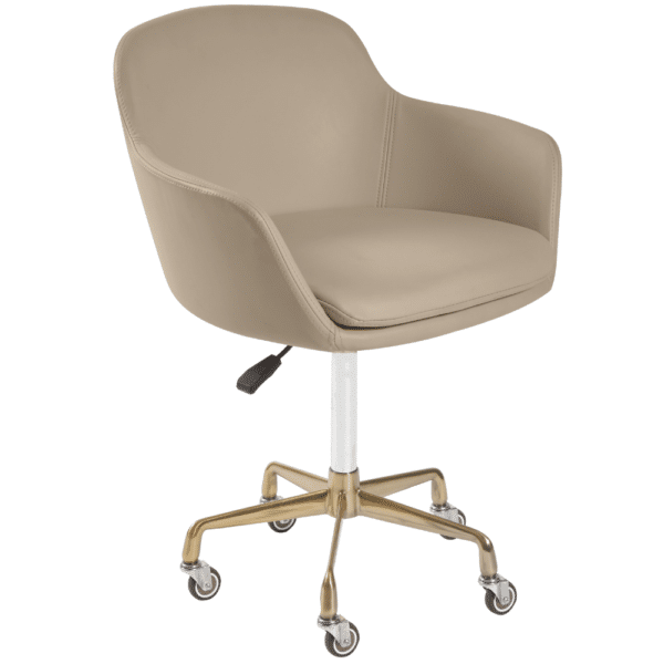 The Sammi Salon Nail Tech Stool - Caramel & Gold by SEC - Caramel & Gold