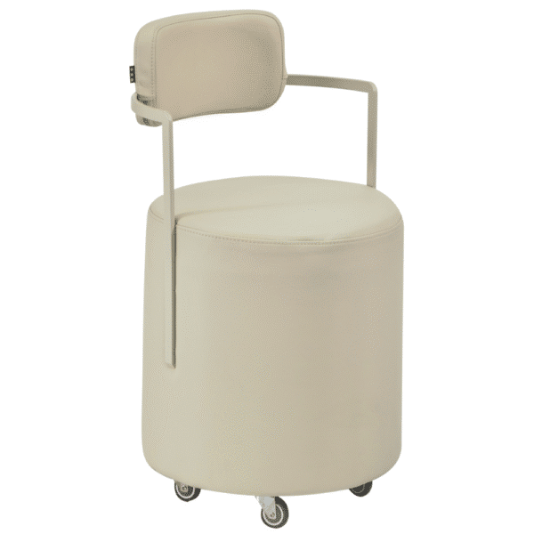 The Cami Salon Stool with Arms - Pure Ivory by SEC