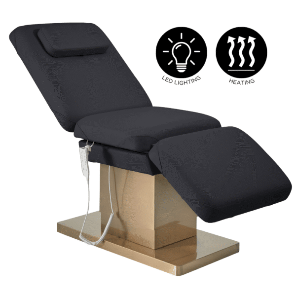 The Lilli Electric Beauty Bed with Heat - Black & Gold by SEC