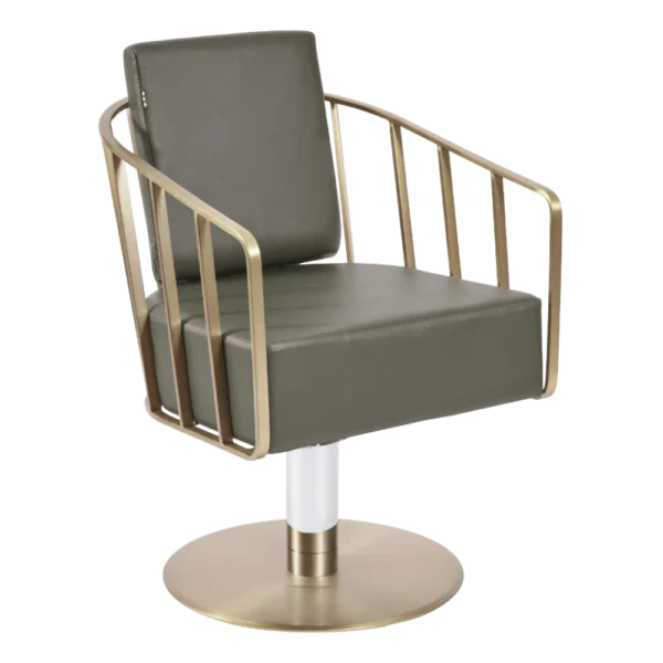 The Willow Salon Styling Chair - Khaki & Gold