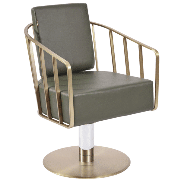 The Willow Salon Styling Chair - Khaki & Gold by SEC