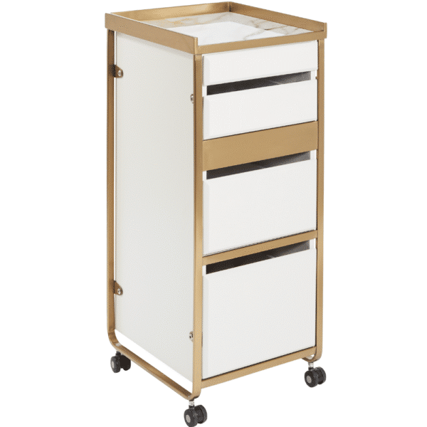 The Diamond Salon Trolley - White & Gold by SEC