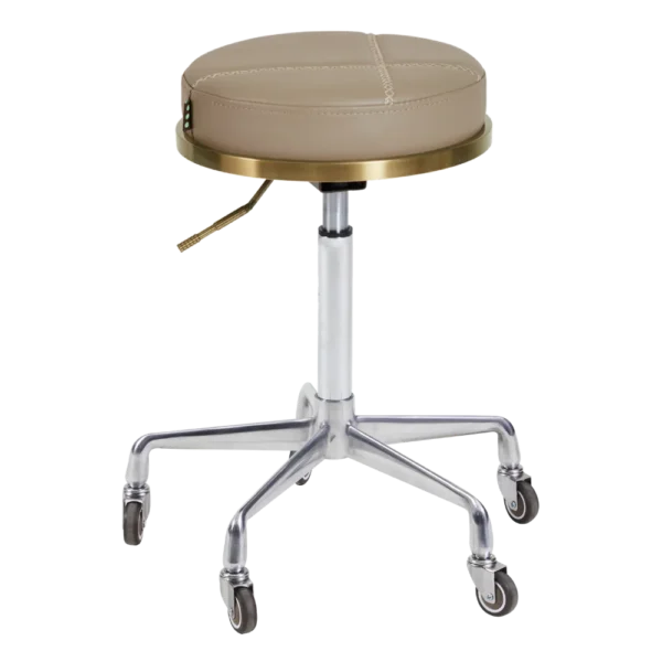 The Evie Salon Stool - Caramel & Gold