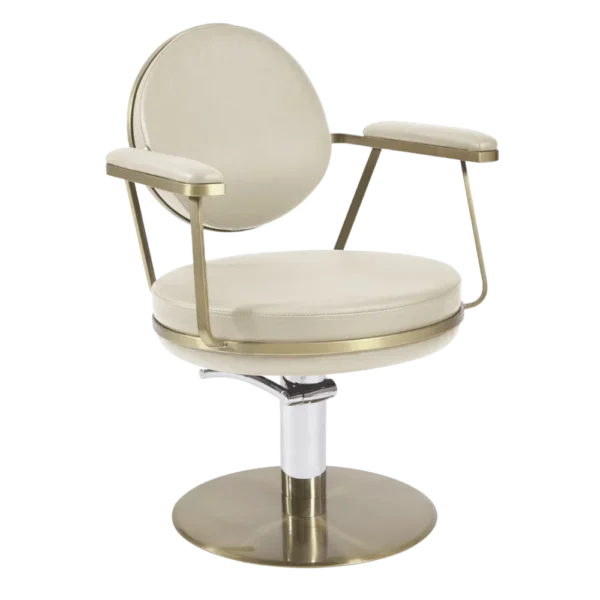 The Peoni Salon Styling Chair - Ivory & Gold