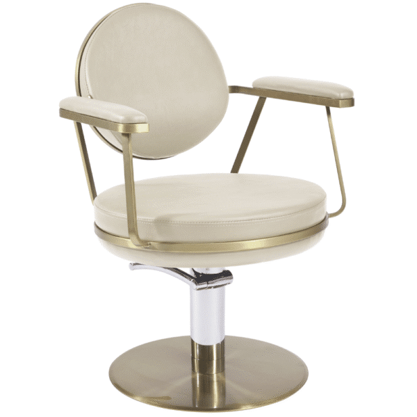 The Peoni Salon Styling Chair - Ivory & Gold by SEC