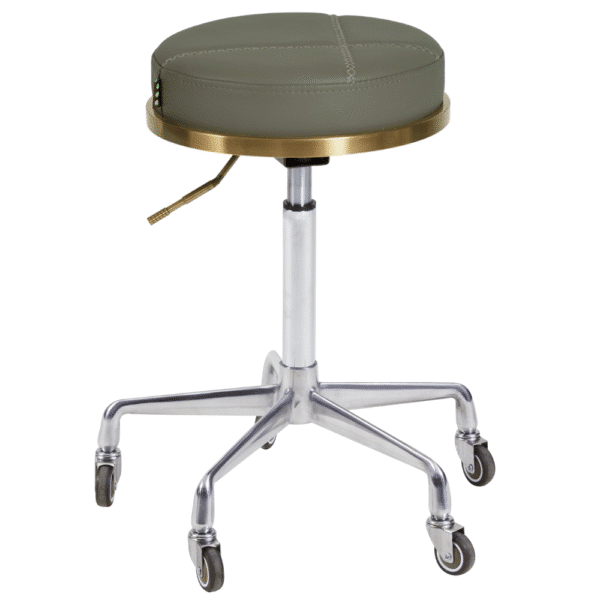 The Evie Salon Stool - Khaki & Gold by SEC