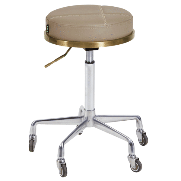 The Evie Salon Stool - Caramel & Gold by SEC