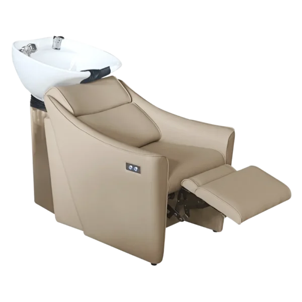 The Alix Electric Salon Backwash Unit with Legrest - Caramel & Gold