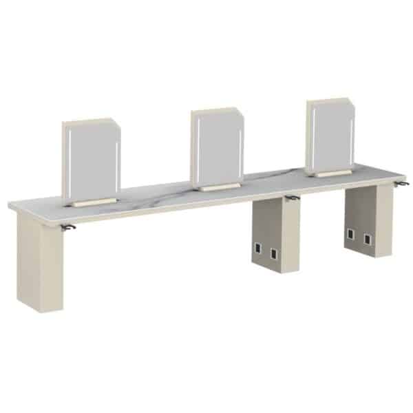 The Kimi 6 Position Salon Island Unit - Pure Ivory by SEC
