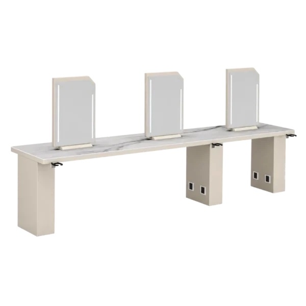 The Kimi 6 Position Salon Island Unit - Pure Ivory