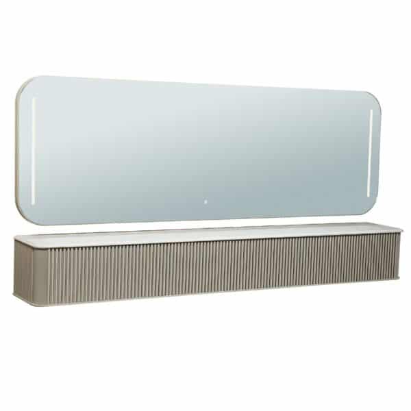 The Alli Double Salon Styling Unit with Shelf - Ivory by SEC