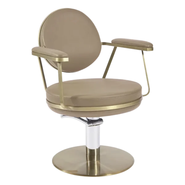 The Peoni Salon Styling Chair - Caramel & Gold