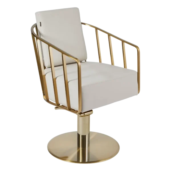 The Willow Salon Styling Chair - Ivory & Gold
