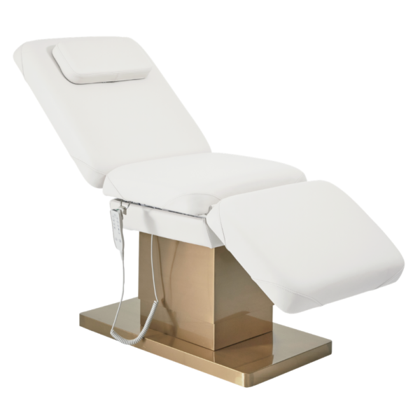 The Lilli Electric Beauty Bed with Heat - White & Gold by SEC