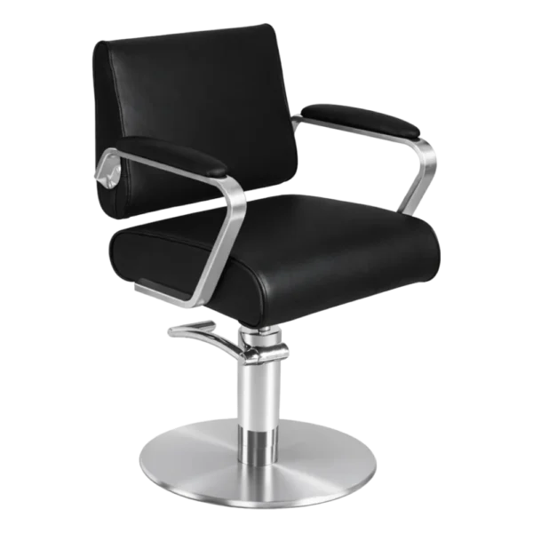 The Leila Salon Styling Chair - Black & Silver