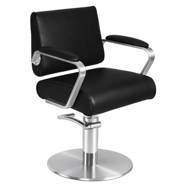 The Leila Salon Styling Chair - Black & Silver by SEC