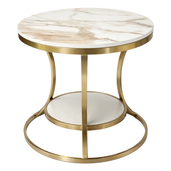 The Molli Salon Waiting Table - Ivory & Gold