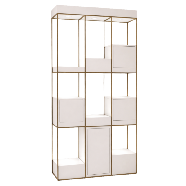 The Kehlani Freestanding Retail Unit - White & Gold by SEC