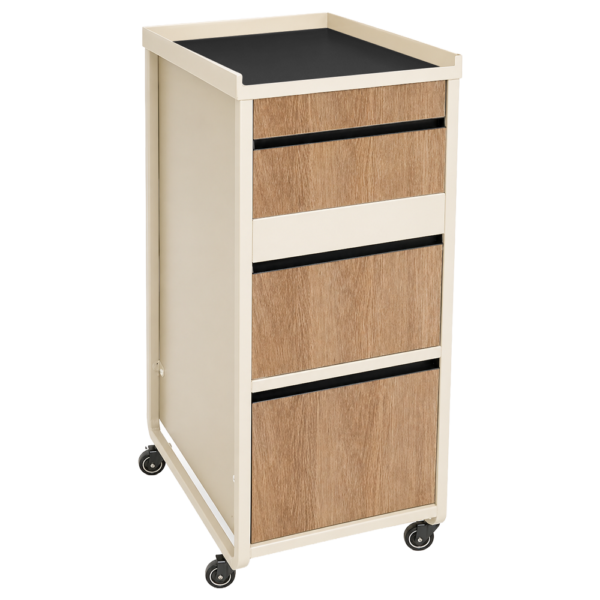 The Diamond Salon Trolley - Ivory & Natural Wood Finish by SEC