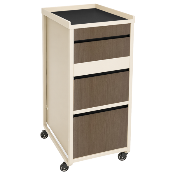 The Diamond Salon Trolley - Ivory & Natural Wood Finish