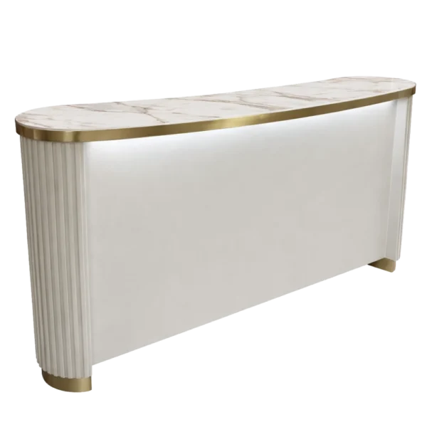 The Marli - Ivory & Gold with White Gold Natural Stone Top