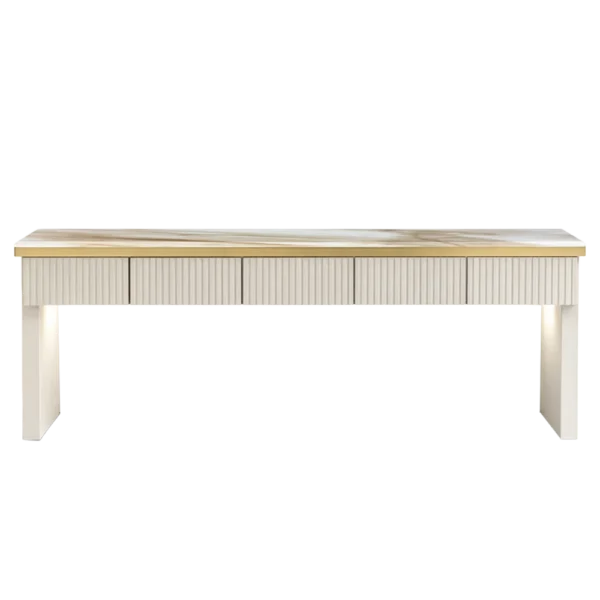 The Simi Double Salon Styling Unit Base - Ivory & Gold