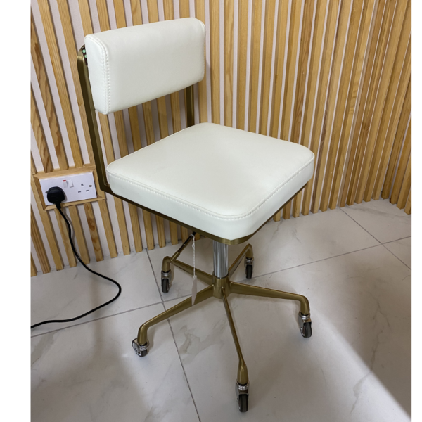 The Lotti Salon Stool - White & Gold by SEC - CLEARANCE - CL54E