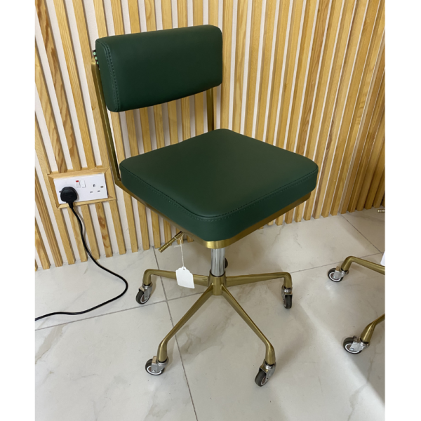 The Lotti Salon Stool - Green & Gold by SEC - CLEARANCE - CL54J
