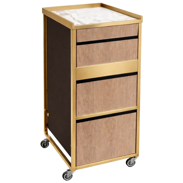 The Diamond Salon Trolley - Chocolate Brown & Natural Wood Finish by SEC