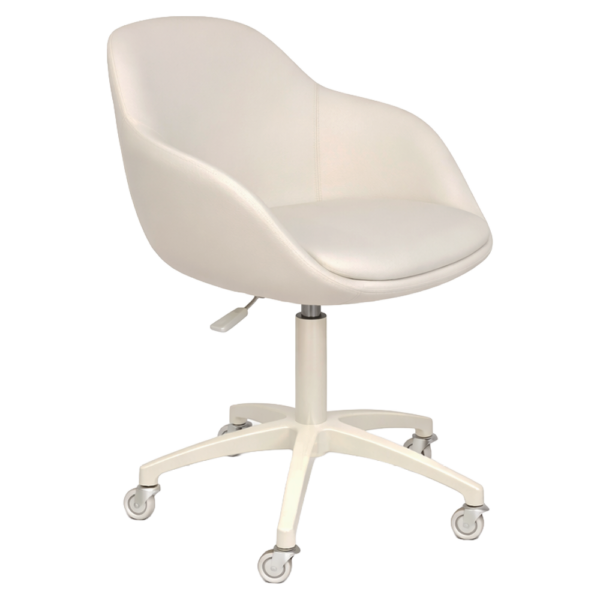 The Zari Nail Tech Stool - Pure Ivory by SEC