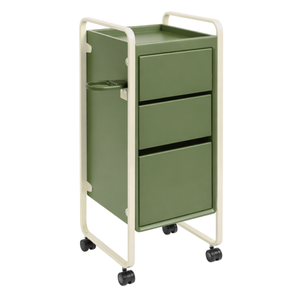 The Sapphire Salon Trolley - Forest Green & Pure Ivory by SEC