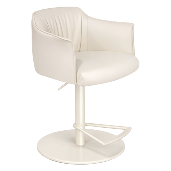 The Heidi Nail Desk Stool - Pure Ivory by SEC