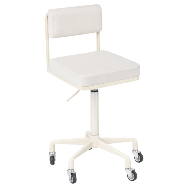 The Lotti Salon Stool with Backrest - Pure Ivory by SEC