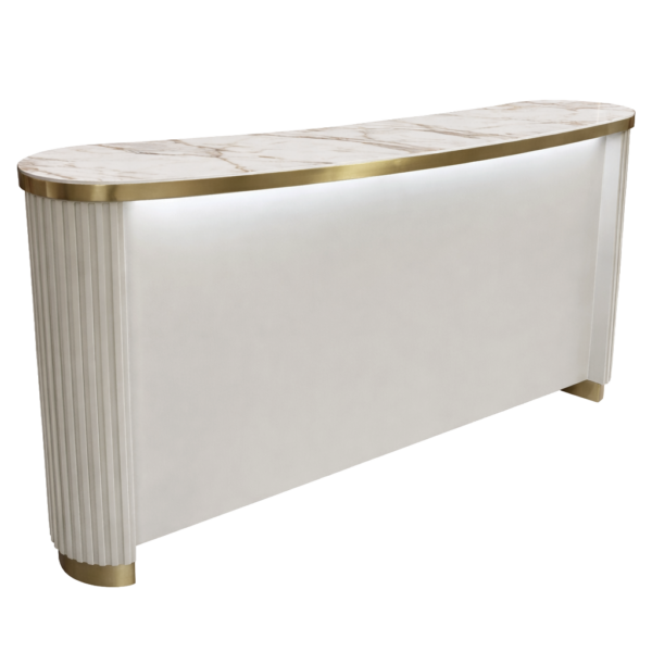 The Marli High Nail Bar - Ivory & Gold with White Gold Natural Stone Top by SEC