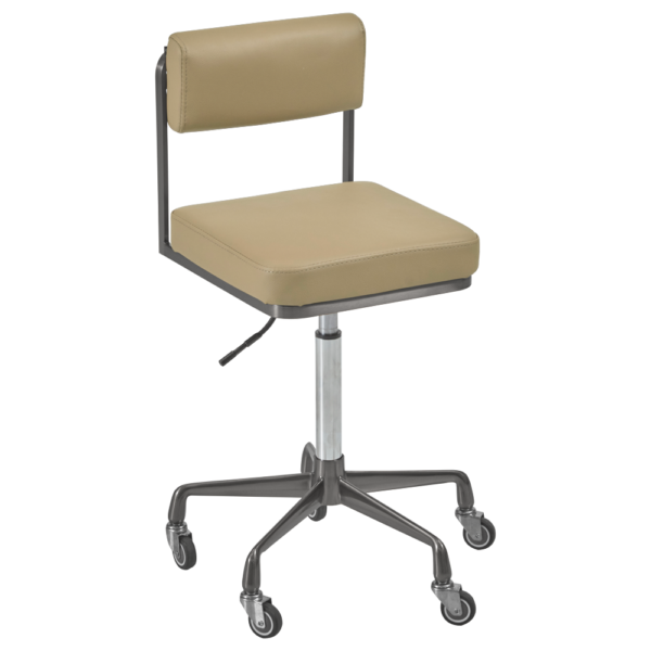The Lotti Salon Stool with Backrest - Sand & Graphite by SEC